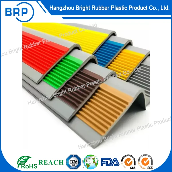 Customized L Shape Colored Anti Slip PVC Stair Nosing Edge Trim Protective Strip